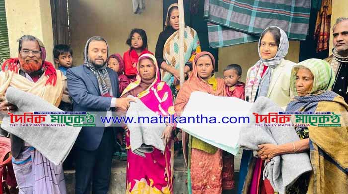 গোয়ালন্দে শীতার্তদের মাঝে ইউএনও’র কম্বল বিতরণ